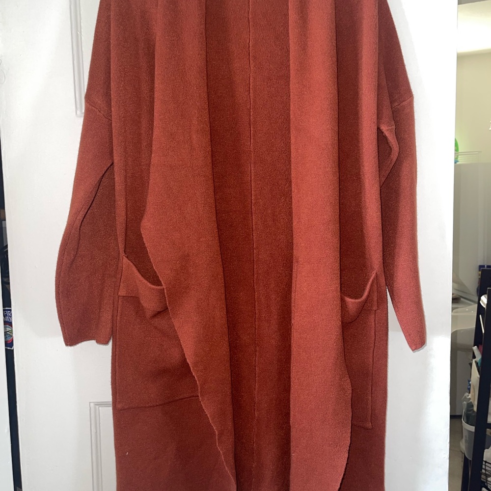 Rust Open Front Cardigan